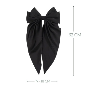 Clama de par tip ac, model cu funda ampla eleganta ponytail, neagra - Img 3