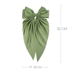 Clama de par tip ac, model cu funda ampla eleganta ponytail, verde - Img 3