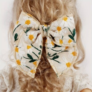 Clama de par tip ac, set doua piese, accesoriu funda delicata imprimeu floral, tematica I love flowers, multicolor - Img 2