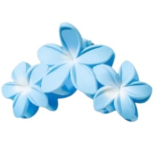 Cleste de par, prindere puternica, model cu flori tropicale, tematica hawaiian mood, albastru