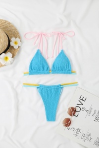 Costum de baie dama, 2 piese, model sexy summer candy albastru - Img 4