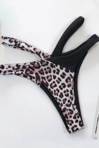 Costum de baie dama, 2 piese, slip clasic si sutien cu push-up, animal print RO - Img 4