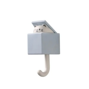 Cuier creativ autoadeziv, tematica regatul animalelor, model animale jucause, pisica, gri