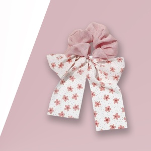 Elastic de par, model funda colorata, imprimeu floral, roz - Img 3