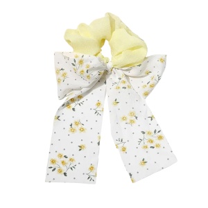 Elastic de par, model spring of life, imprimeu floral, galben