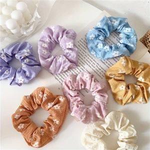 Elastic de par, set 7 bucati, model vesel si delicat cu imprimeu floral, tematica fantezie de culori, multicolor - Img 3
