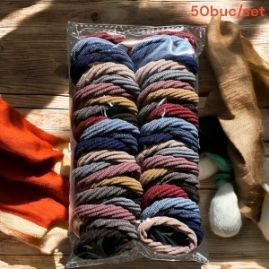 Elastic pentru par, set 50 bucati, model practic si rezistent, tematica easy life, multicolor - Img 2