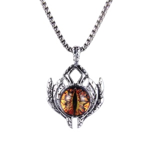 Lant cu pandantiv ochi de dragon, unisex, cristal galben,