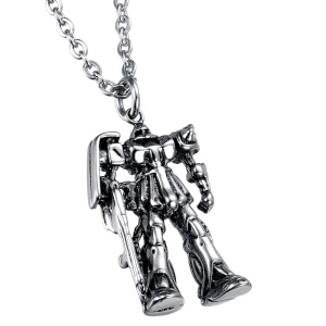 Lant cu pandantiv robot Gundam, tematica batalii spatiale, unisex, argintiu,