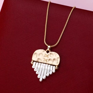 Lant dama, pandantiv inima, model piano heart, rose gold - Img 2