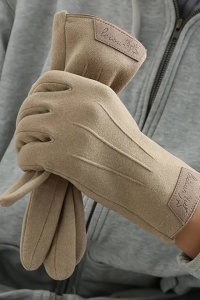 Manusi barbati, model casual, detaliu cusaturi in relief, tematica stay warm, marime universala, maro - Img 4