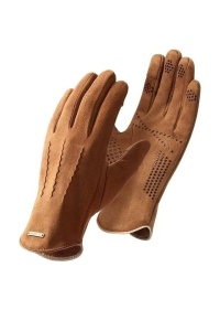 Manusi barbati, model clasic, cusaturi pronuntate, delatiu de contrast la manseta, tematica fashion winter, marime universala, maro