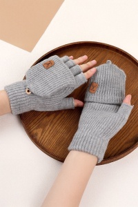 Manusi barbati, model super practic cu capac, prindere cu nasture, tematica warm touch, marime universala, gri deschis - Img 4