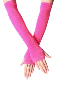 Manusi dama, model lung cu degete descoperite, tematica stay warm, marime universala, roz
