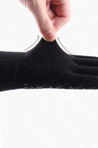 Manusi, model cu degete touch screen, tematica easy winter tech gloves, non – slip pe toata palma, unisex, marime universala, negre - Img 3