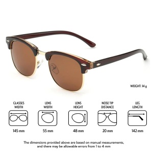 Ochelari de soare pentru barbati, model elegant masculin, tematica fashion hot summer, marime universala, maro - Img 3