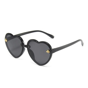 Ochelari de soare pentru copii, design in forma de inima, model pentru fetite albinuta fashion, marime universala, negri