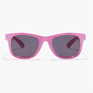 Ochelari de soare pentru copii, unisex, model clasic cu rama in culori vesele, tematica chill summer, marime universala, roz inchis - Img 3