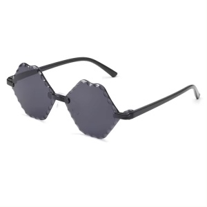 Ochelari de soare pentru copii, unisex, model cool unicat, tematica lips don't lie, marime universala, negri