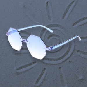 Ochelari de soare pentru copii, unisex, model crazy party, tematica fun is here, marime universala, albastri - Img 2