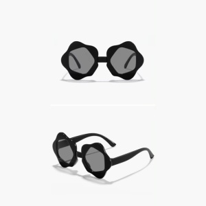 Ochelari de soare pentru copii, unisex, model cu rama cool, tematica perfect summer, marime universala, negri - Img 3