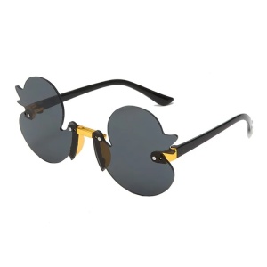 Ochelari de soare pentru copii, unisex, model cu ratuste, tematica Ducky the fancy duck, marime universala, negri