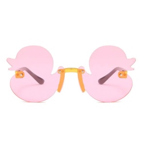 Ochelari de soare pentru copii, unisex, model cu ratuste, tematica Ducky the fancy duck, marime universala, roz - Img 2