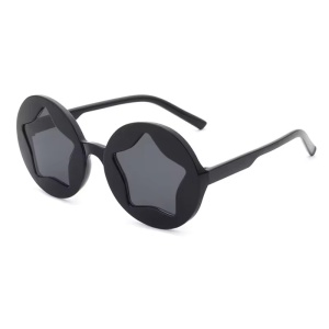 Ochelari de soare pentru copii, unisex, model cu stea, tematica new star in town, marime universala, negri