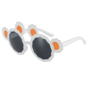 Ochelari de soare pentru copii, unisex, model cu urechi de ursulet, tematica fashion teddy, marime universala, albi