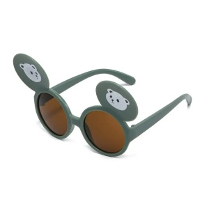 Ochelari de soare pentru copii, unisex, model cu urechiuse de ursulet, flexibili, marime universala, verzi