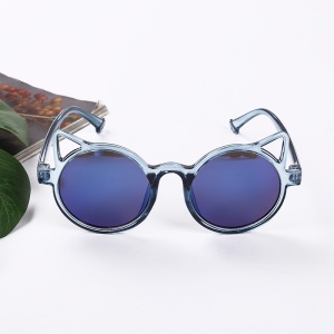 Ochelari de soare pentru copii, unisex, model pisicuta, accesorii urechiuse, marime universala, albastri - Img 3