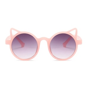 Ochelari de soare pentru copii, unisex, model pisicuta, accesorii urechiuse, marime universala, roz - Img 2