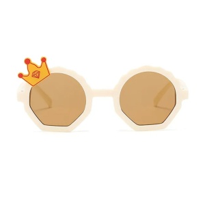 Ochelari de soare pentru copii, unisex, model printi si printese, marime universala, albi - Img 2