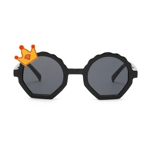 Ochelari de soare pentru copii, unisex, model printi si printese, marime universala, negri - Img 2