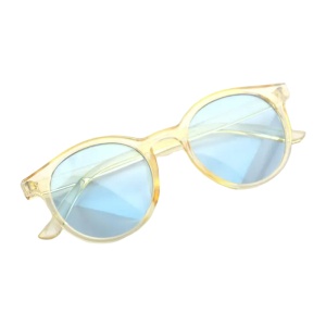 Ochelari de soare pentru copii, unisex, model vintage, rame fashion, M2, marime universala, galbeni - Img 2