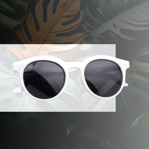 Ochelari de soare pentru copii, unisex, model vintage, rame fashion, marime universala, albi - Img 3