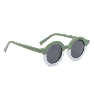 Ochelari de soare pentru copii, unisex, rotunzi, model vintage summer vibe, marime universala, verzi - Img 3
