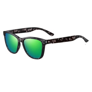 Ochelari de soare pentru femei, model casual, tematica cool woman, marime universala, negru cu verde