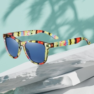 Ochelari de soare pentru femei, model casual, tematica cool woman, marime universala, multicolori cu albastru - Img 2