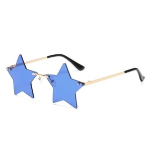 Ochelari de soare pentru femei, model super cool cu stea, tematica new star in town, marime universala, albastru inchis