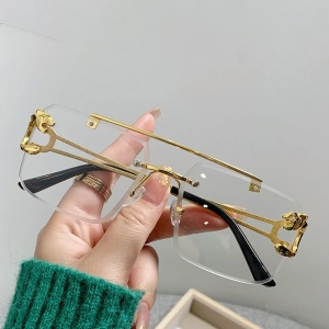 Ochelari de soare unisex, model elegant cu personalitate, tematica glamour life style, marime universala, alb transparent