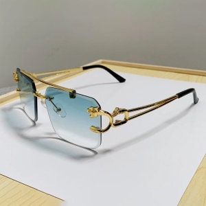 Ochelari de soare unisex, model elegant cu personalitate, tematica glamour life style, marime universala, albastru deschis - Img 2