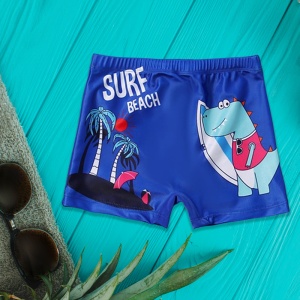 Pantaloni de baie pentru baieti, tematica sporturi de vara, model dino cool surf beach, albastru - Img 2