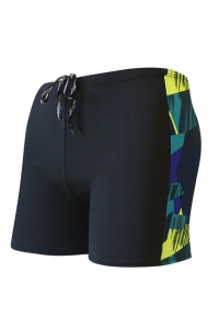 Pantaloni scurti de baie tip boxeri, barbati, imprimeu abstract, uscare rapida, verde deschis
