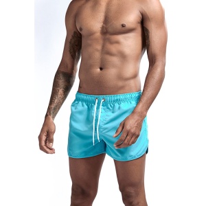 Pantaloni scurti tip boxeri, barbati, model summer sport, turcoaz - Img 3
