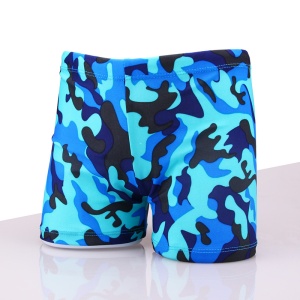 Set pantaloni de baie pentru baieti cu casca asortata, tematica lumea acvatica, model camuflaj abstract water sea symphony, turcoaz multicolor - Img 2