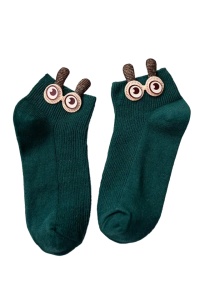 Soseste dama, model scurt accesorizat cu ochisori si urechiuse, tematica I see you, marime 38 – 42, verde