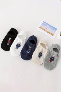 Sosete barbati, set 5 perechi, model cu ursulet, scurte, tematica fashion bear, marimea 39 – 44, multicolor - Img 3