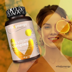VITAXYNERGY EYE VITAMIN COMPLEX 30 Tablete - Supliment Nutritiv pentru Sanatatea Ochilor, Protectie impotriva Stresului Oxidativ, Cu Vitamina C si Seleniu, Aprobat de Ministerul Sanatatii, Certificat FDA, GMP, Halal - Img 3
