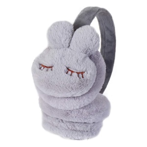 Acoperitori pentru urechi, protectie impotriva frigului, model casti pentru copii, tematica sleepy bunny, marime universala, gri